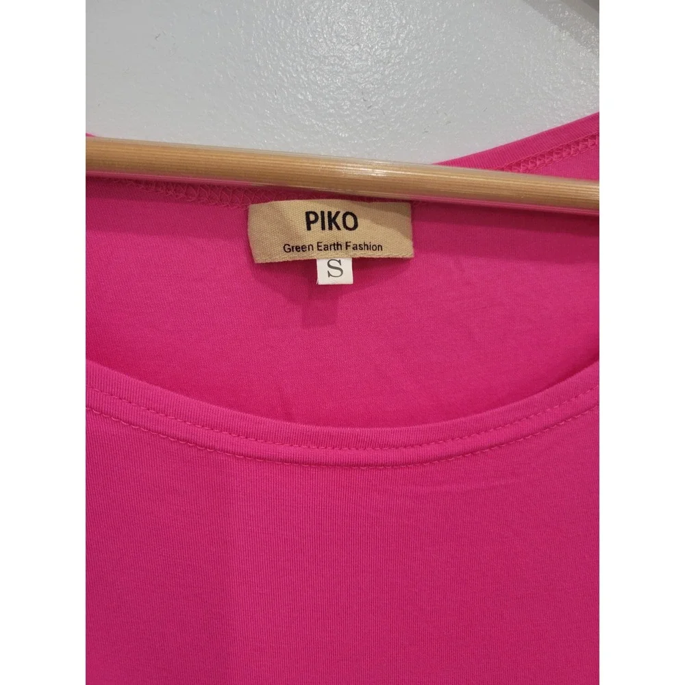 PIKO Women's Long Sleeve Bamboo Blend Top Bright Pink Size Small - Picture 2 of 6